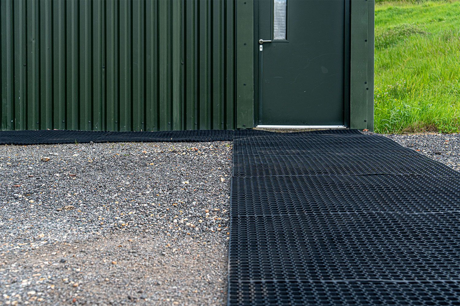 Rubber Grass Matting Roll L10.5m x W1m Safe Construction Walkway & 23mm Thickness