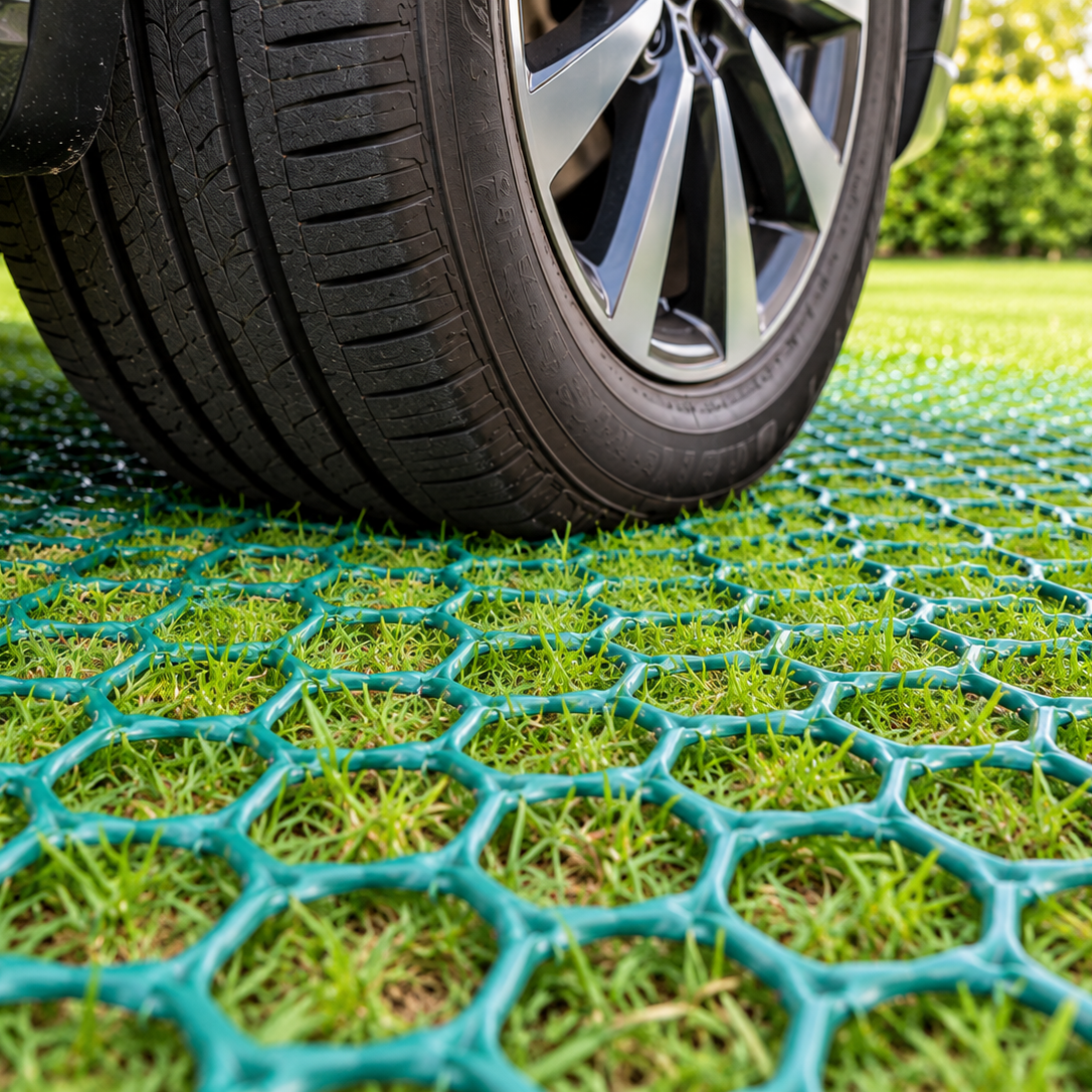 Grass Reinforcement Mesh Matting – Heavy Duty Turf & Lawn Protection Roll – 2m x 30m - Slips Away - GKM7998 -