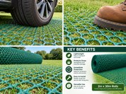 Grass Reinforcement Mesh Matting – Heavy Duty Turf & Lawn Protection Roll – 2m x 30m - Slips Away - GKM7998 -