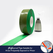 Green Aisle Marking Tape – Heavy - Duty Floor Line Marking for Warehouses & Industrial Safety - Slips Away - Anti slip tape - Grn/permstripe - H6901V 50mm - 