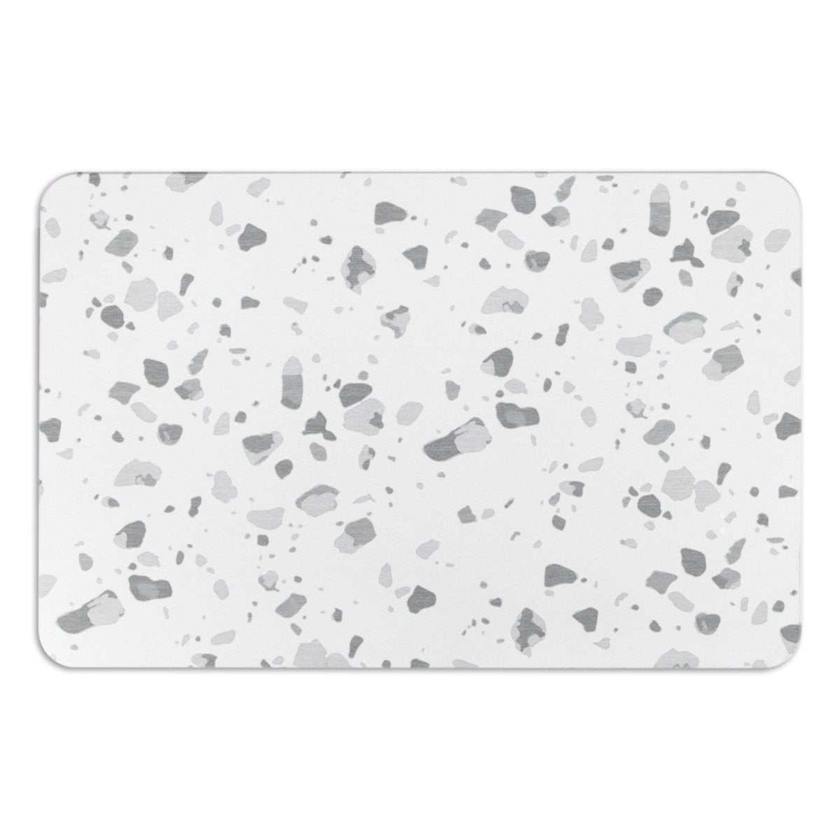 Grey Terrazzo Bathmat - Geometric Bathmat - Neutral Color Bathroom Decor - Abstract Mat - Modern Bathroom Decor - White Stone Non Slip Mat - Slips Away - 1330568810 -