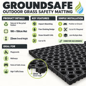 Groundsafe Rubber Grass Matting – Impact Absorbing Anti-Slip Playground & Outdoor Safety Mat – 23mm - Slips Away - GS1015 -