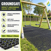 Groundsafe Rubber Grass Matting – Impact Absorbing Anti-Slip Playground & Outdoor Safety Mat – 23mm - Slips Away - GS1015 -