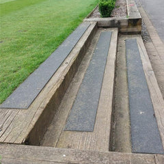 GRP non slip sheet panels used on slippy wet wooden steps