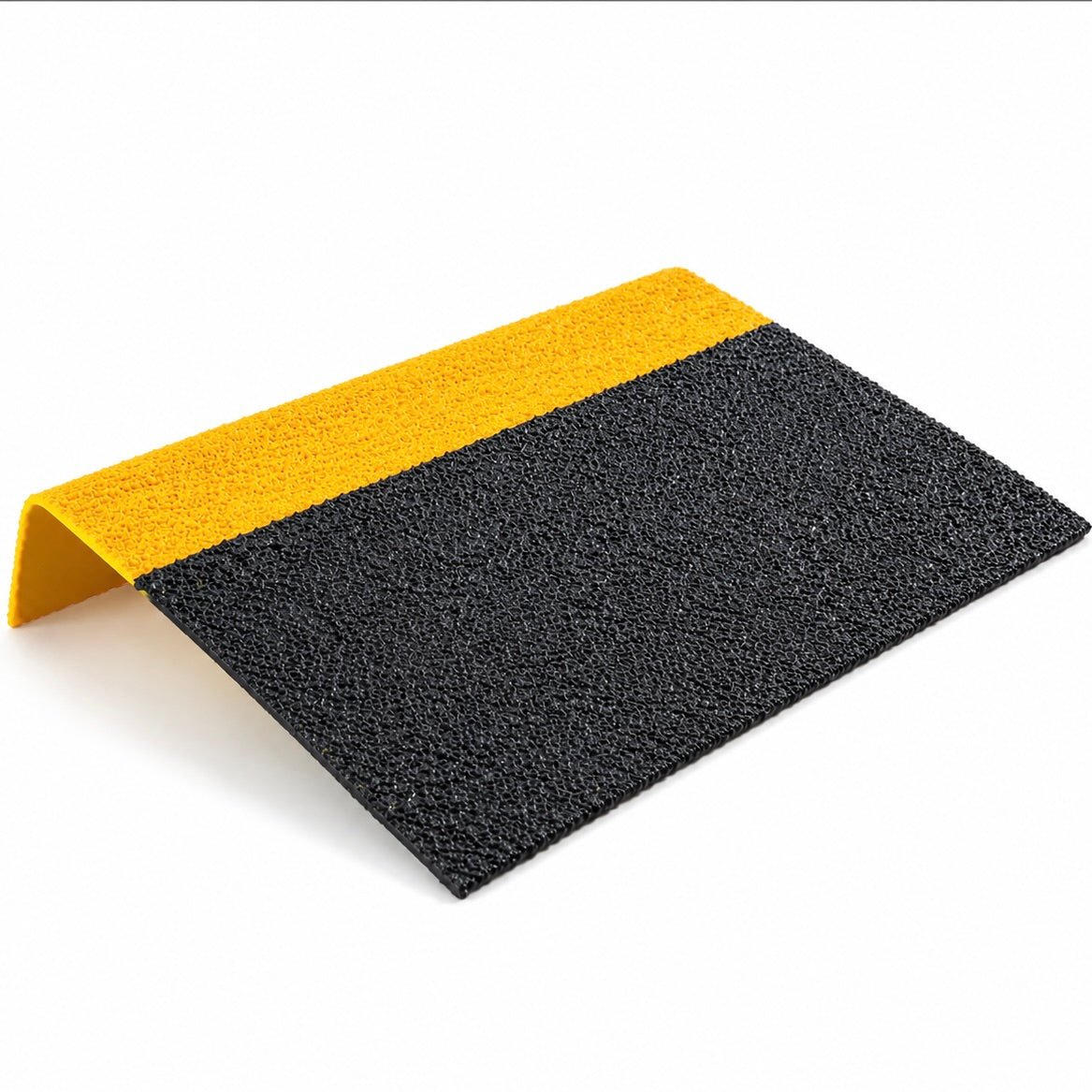 GRP Tread Cover Black with Yellow Nosing main image on white background. 