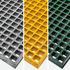 grp mesh grating showcasing 3 avaibale colours grey, yellow and green