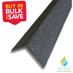 GRP Stair Nosings – Heavy - Duty Anti - Slip Safety Tread - Non - Slip Step Edge Protection - Packs of 1 - 150 - Slips Away - Stair nosing - 1x GRP nosing black 500mm - 