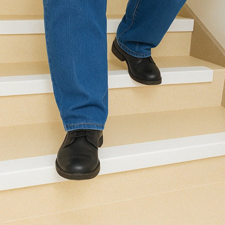 GRP Stair Nosings – Heavy - Duty Anti - Slip Safety Tread - Non - Slip Step Edge Protection - Slips Away - Stair nosing - 1x GRP nosing white 500mm - 