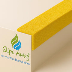 GRP Stair Nosings – Heavy - Duty Anti - Slip Safety Tread - Non - Slip Step Edge Protection - Slips Away - Stair nosing - GRP nosing yellow 500mm - 3m in length