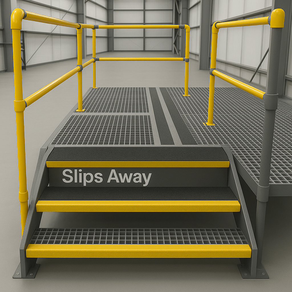 GRP Stair Nosings – Heavy - Duty Anti - Slip Safety Tread - Non - Slip Step Edge Protection - Slips Away - Stair nosing - 1x GRP nosing yellow 500mm - 