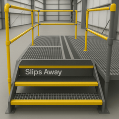 GRP Stair Nosings – Heavy - Duty Anti - Slip Safety Tread - Non - Slip Step Edge Protection - Slips Away - Stair nosing - 1x GRP nosing yellow 500mm - 