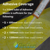 GRP Step Nosing Covers Heavy Duty Non - Slip Stair Tread Solutions – Black/Yellow - Slips Away - stair treads - BLK/YLW Anti Slip Stair Tread Covers GRP 500mm x1 - 