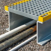 GRP Step Over Platform – Non - Slip Fiberglass Access Platform for Safe Walkways & Worksites - Slips Away - GRP Step over platform - G - SP1839 - 138GY - 