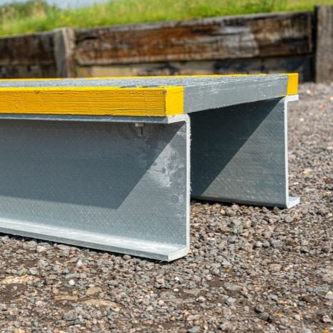 GRP Step Over Platform – Non - Slip Fiberglass Access Platform for Safe Walkways & Worksites - Slips Away - GRP Step over platform - G - SP1839 - 138GY - 