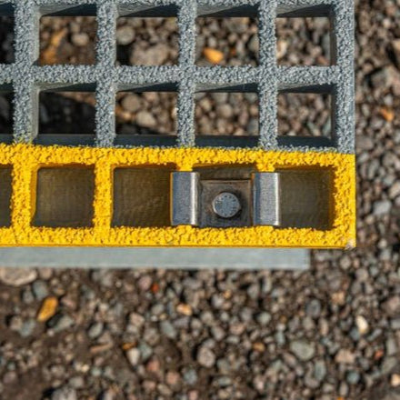 GRP Step Over Platform – Non - Slip Fiberglass Access Platform for Safe Walkways & Worksites - Slips Away - GRP Step over platform - G - SP1839 - 138GY - 