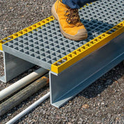 GRP Step Over Platform – Non - Slip Fiberglass Access Platform for Safe Walkways & Worksites - Slips Away - GRP Step over platform - G - SP4848 - 138GY - 