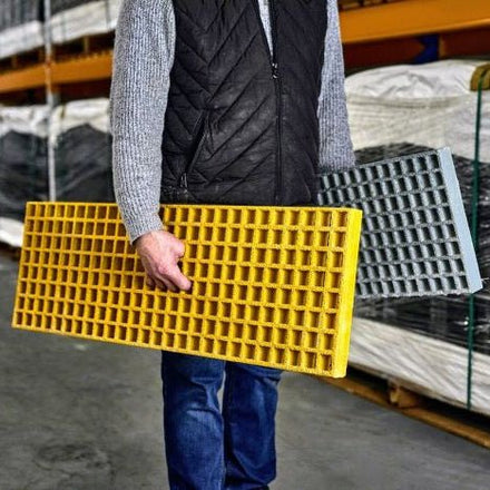 GRP Waffle Boards – Traction Ramps ( Sold in Pairs ) - Slips Away - GRP MESH GRATING - GR1239 - 25GN - 
