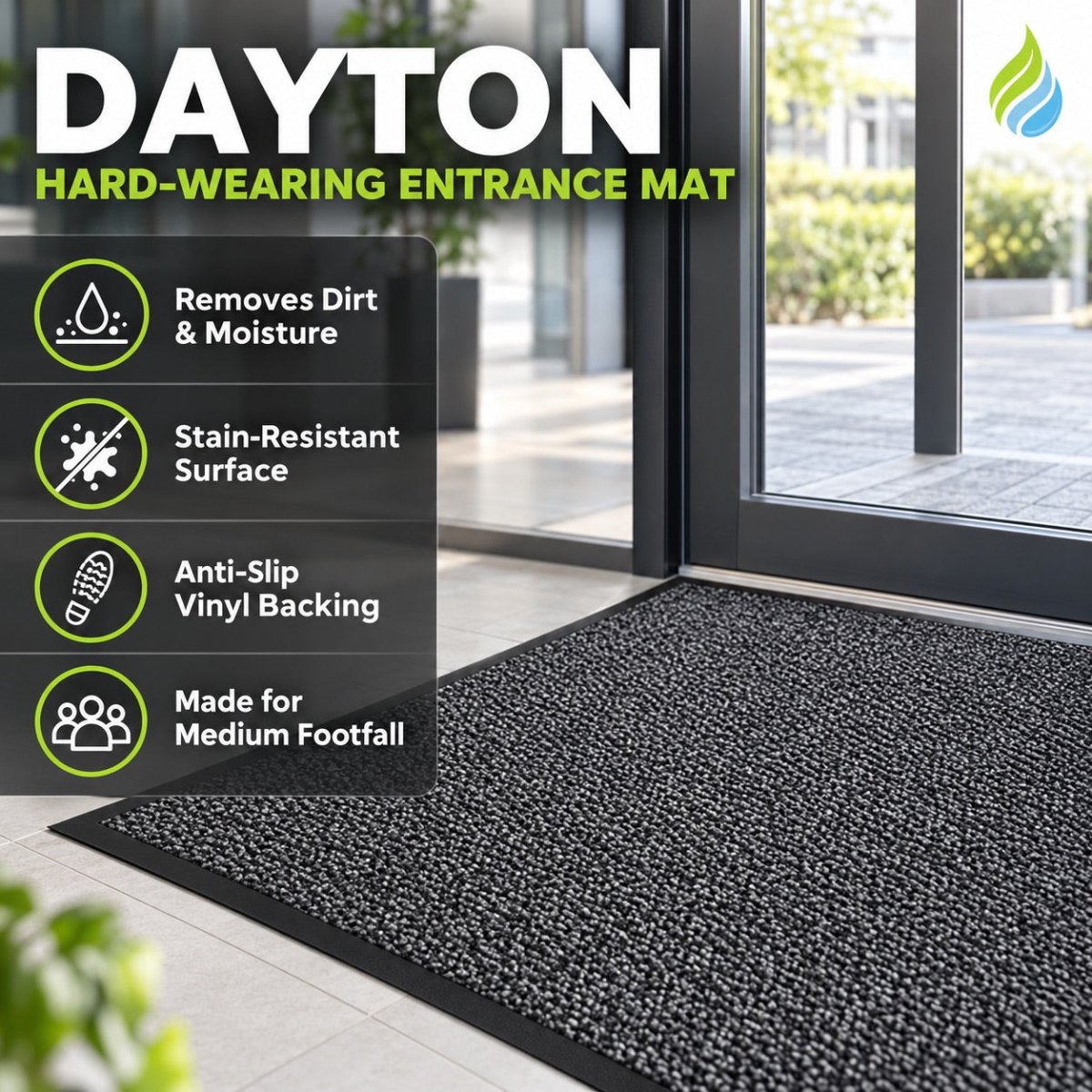 Hard-Wearing Functional Entrance Mats – Anti-Slip, Stain-Resistant & Available in Mottled Colours - Slips Away -  -