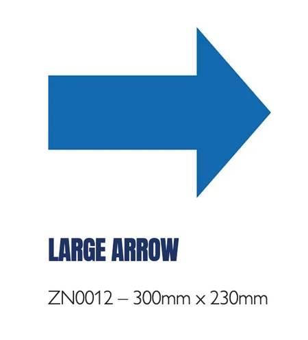 Hazard Floor Marking Shapes – Durable Die - Cut Markers for 5S & Safety Zones - Slips Away - Anti slip tape - ZN0012 – 300mm x 230mm - BLACK - 