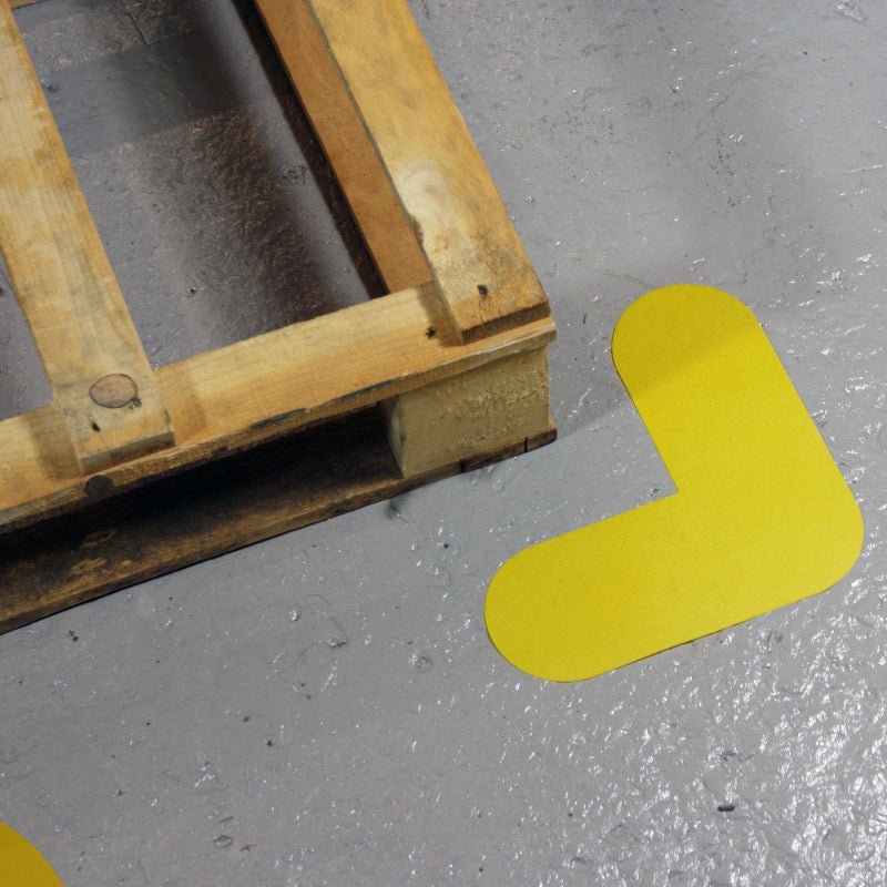 Hazard Floor Marking Shapes – Durable Die - Cut Markers for 5S & Safety Zones - Slips Away - Anti slip tape - ZN0027 – 200mm x 200mm - BLACK - 
