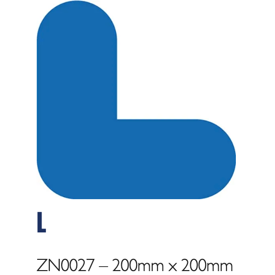 Hazard Floor Marking Shapes – Durable Die - Cut Markers for 5S & Safety Zones - Slips Away - Anti slip tape - ZN0027 – 200mm x 200mm - BLACK - 