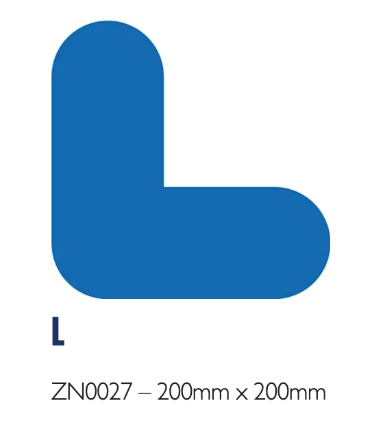 Hazard Floor Marking Shapes – Durable Die - Cut Markers for 5S & Safety Zones - Slips Away - Anti slip tape - ZN0027 – 200mm x 200mm - BLACK - 