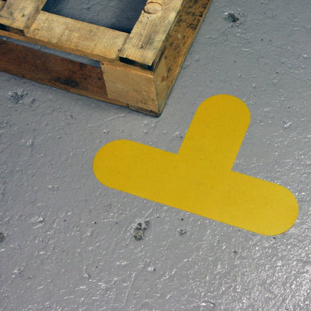Hazard Floor Marking Shapes – Durable Die - Cut Markers for 5S & Safety Zones - Slips Away - Anti slip tape - ZN0027 – 200mm x 200mm - BLACK - 