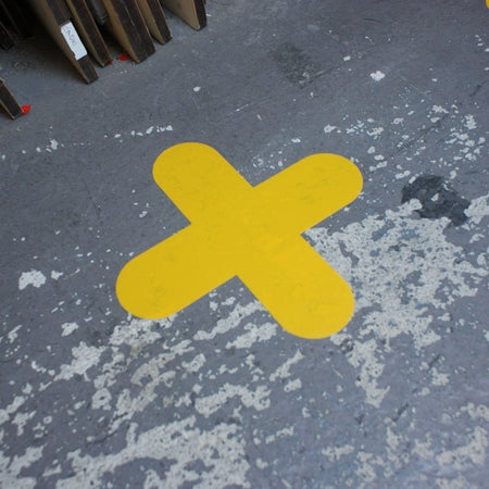 Hazard Floor Marking Shapes – Durable Die - Cut Markers for 5S & Safety Zones - Slips Away - Anti slip tape - ZN0027 – 200mm x 200mm - BLACK - 