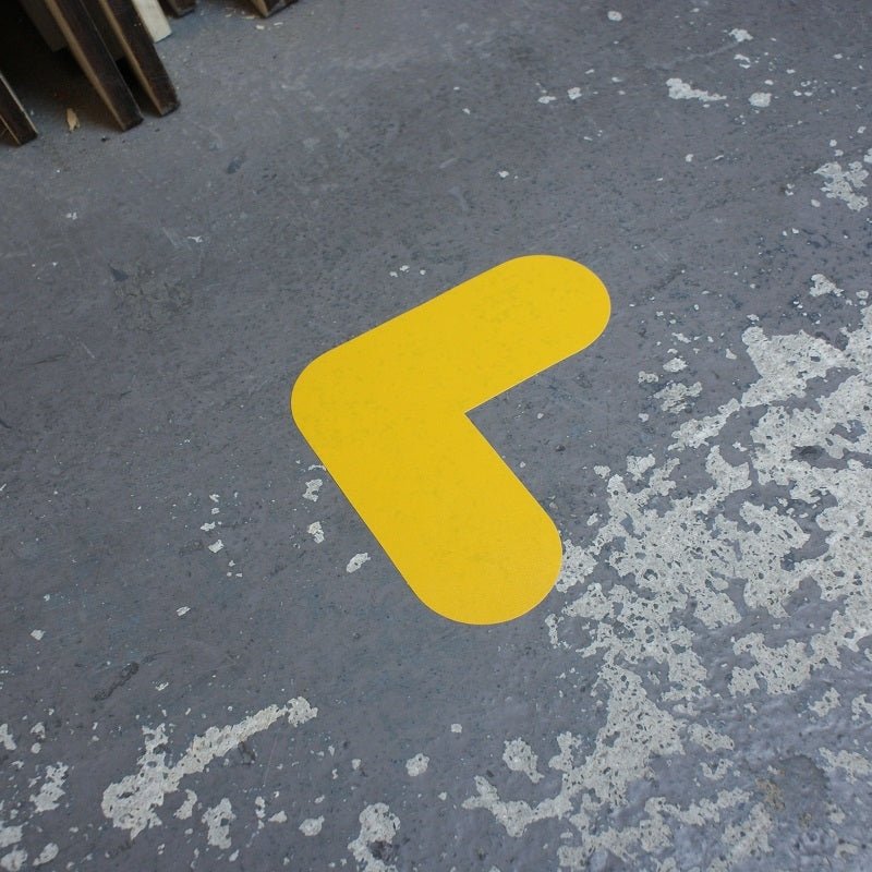 Hazard Floor Marking Shapes – Durable Die - Cut Markers for 5S & Safety Zones - Slips Away - Anti slip tape - ZN0027 – 200mm x 200mm - BLACK - 