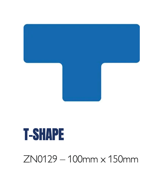 Hazard Floor Marking Shapes – Durable Die - Cut Markers for 5S & Safety Zones - Slips Away - Anti slip tape - ZN0129 – 100mm x 150mm - BLACK - 