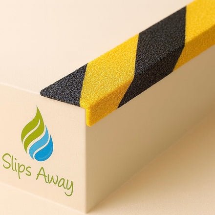 Hazard GRP Stair Nosings – Heavy - Duty Anti - Slip Safety Tread - Non - Slip Step Edge Protection 30mm x 70mm - Slips Away - SN0248BY - 