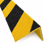 Hazard GRP Stair Nosings – Heavy-Duty Anti-Slip Safety Tread - Non-Slip Step Edge Protection (500mm - 3m) - Slips Away - Stair nosing - 1x GRP nosing hazard 500mm -