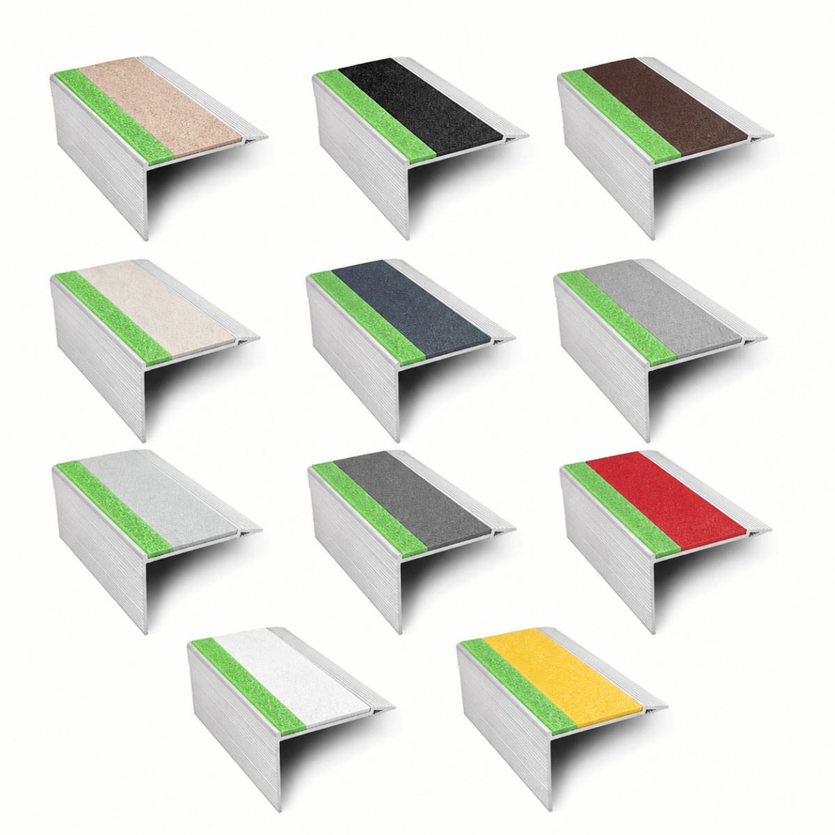Heavy Duty Aluminium Stair Nosing – DDA Compliant Anti - Slip Stair Edge Trim 72 x 55mm – Multiple Colours Available - Slips Away - Stair nosing - B0CH1GNGMT - 
