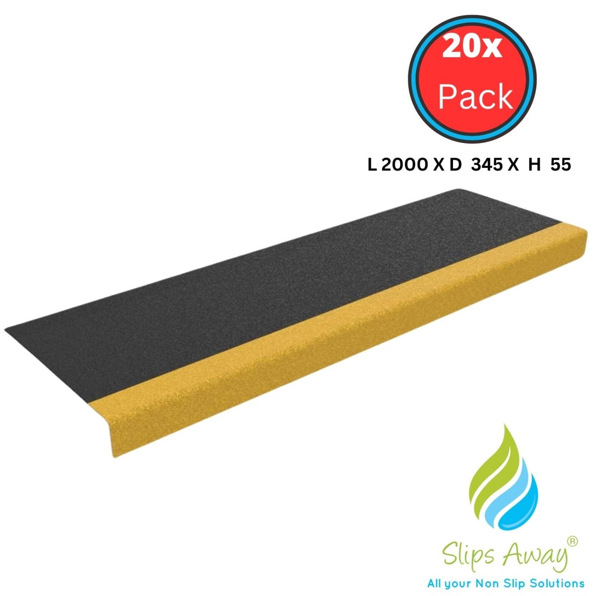 Heavy Duty GRP Step Nosing Covers Industrial Non - Slip Fibreglass Reinforced Stair Treads - Slips Away - stair treads - 