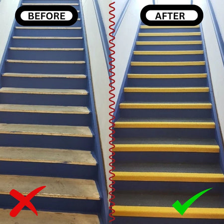 Heavy Duty GRP Step Nosing Covers Industrial Non - Slip Fibreglass Reinforced Stair Treads - Slips Away - stair treads - Anti Slip Stair Tread Covers GRP 500mm x1 -