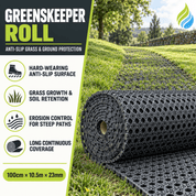 Heavy Duty Rubber Ground Protection Mat Roll – Non-Slip Grass & Floor Protection Matting for Construction, Worksites, Landscaping, Events & Greenskeepers - Slips Away - GKS1015 -