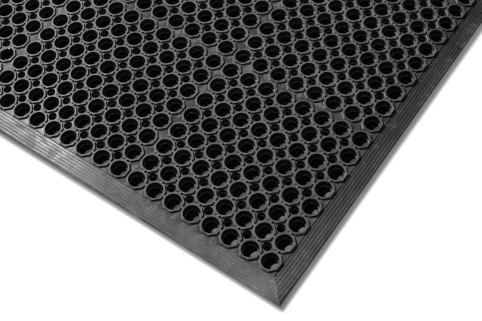 Honeycomb Heavy Duty Anti-Fatigue Mat – Anti-Slip Rubber Drainage Mat for Workshops, Factories & Industrial Floors - Slips Away - WZ2436BL -