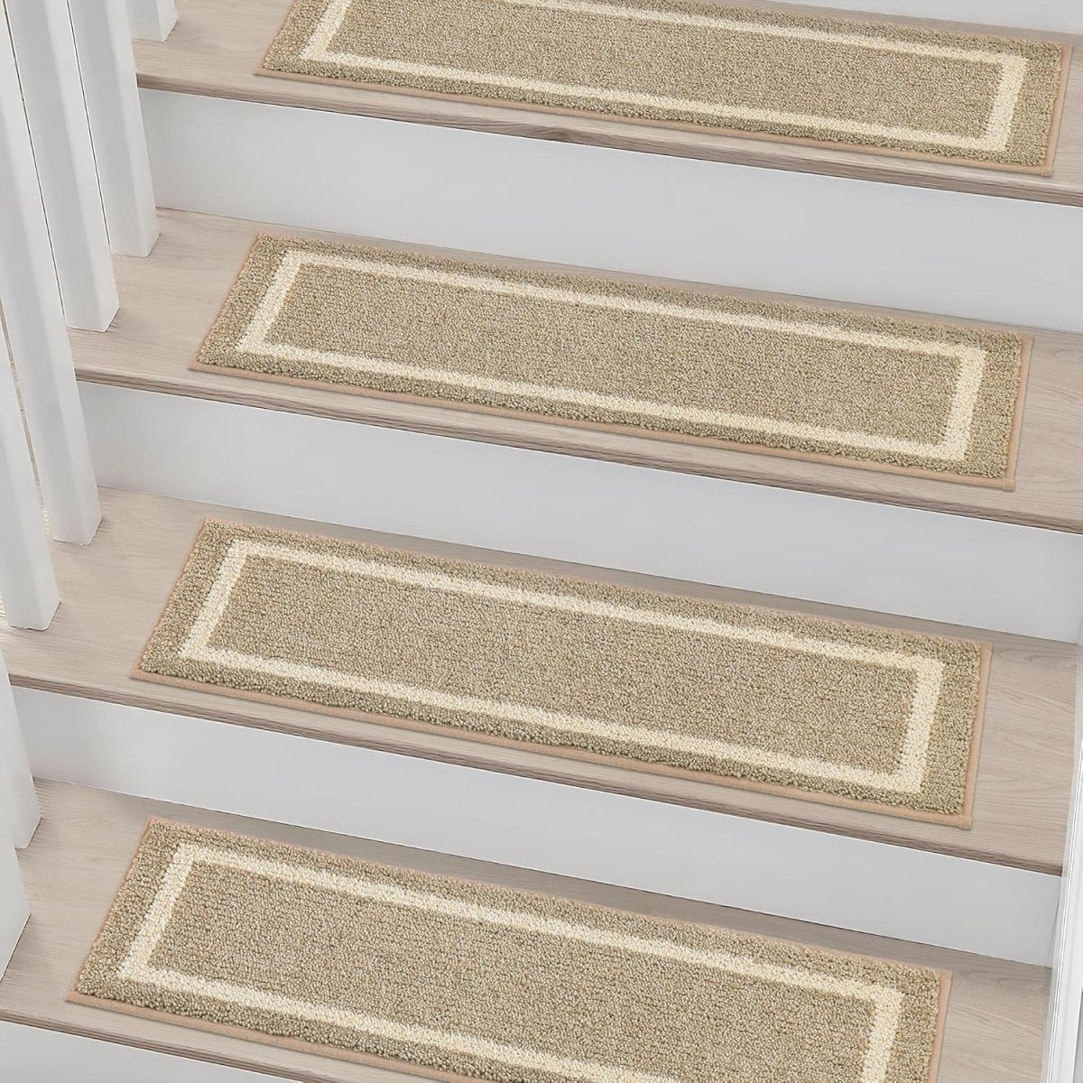 Indoor non - slip stair treads are ideal for children, seniors, and pets. Made of 100% polyester with TPE backing, machine washable. - Slips Away - B0CSDDV2G2 - 