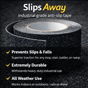Industrial Extra Course Grade Anti Slip Tape Rolls 18m - Slips Away - Anti slip tape -  - 
