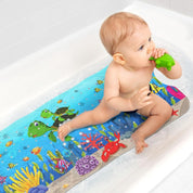 Kids Bath Mat Non Slip 100X40Cm Extra Large with Suction Cups & Drain Holes, Machine Washable - Slips Away - B0B6W7N1K8 - 