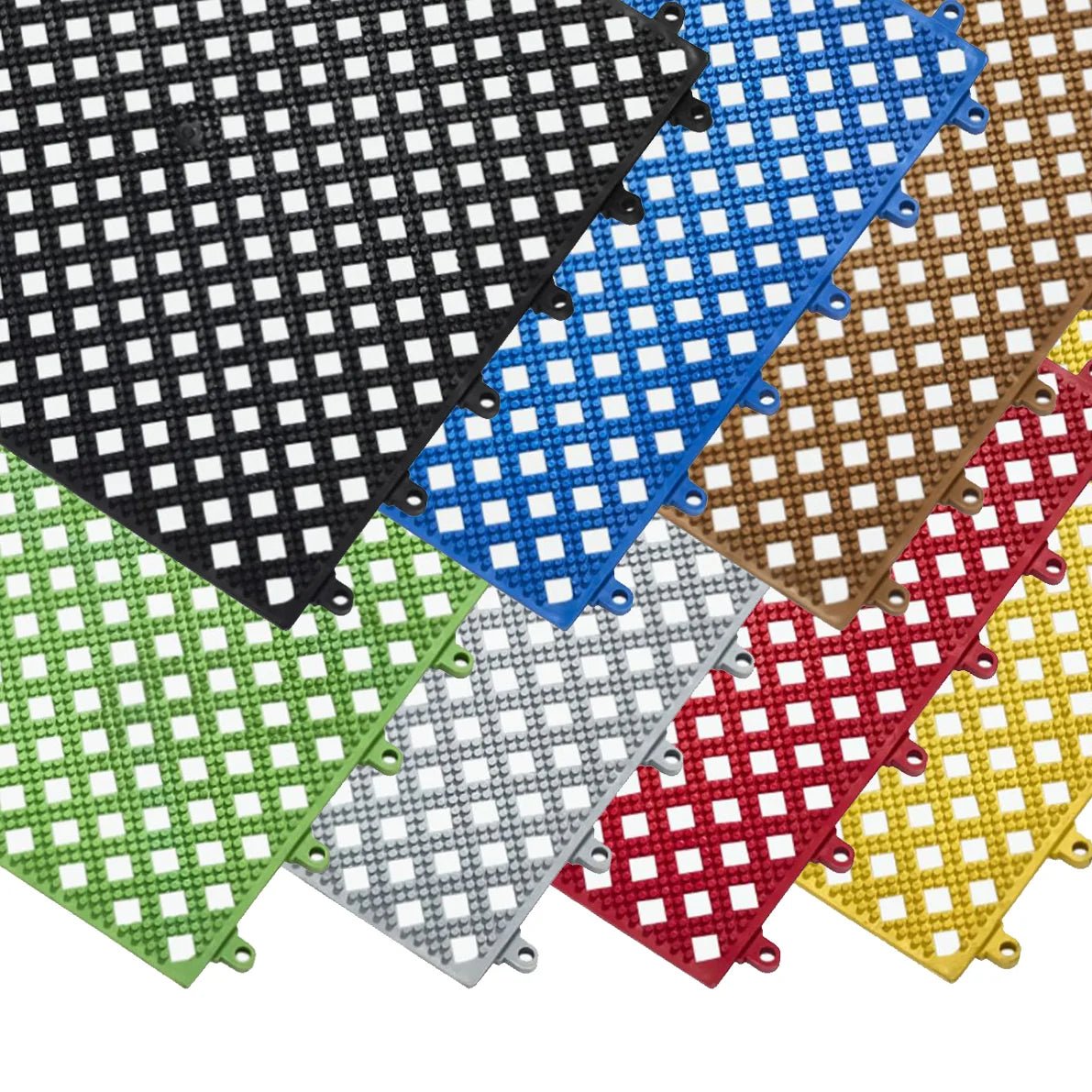 Kumfi Tile PVC Interlocking Anti-Slip & Anti-Fatigue Drainage Matting – Indoor & Outdoor - Slips Away - KT1212GY -