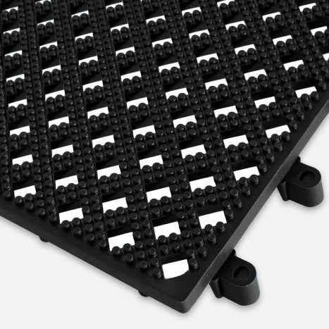 Kumfi Tile PVC Interlocking Anti-Slip & Anti-Fatigue Drainage Matting – Indoor & Outdoor - Slips Away - KT1212GY -