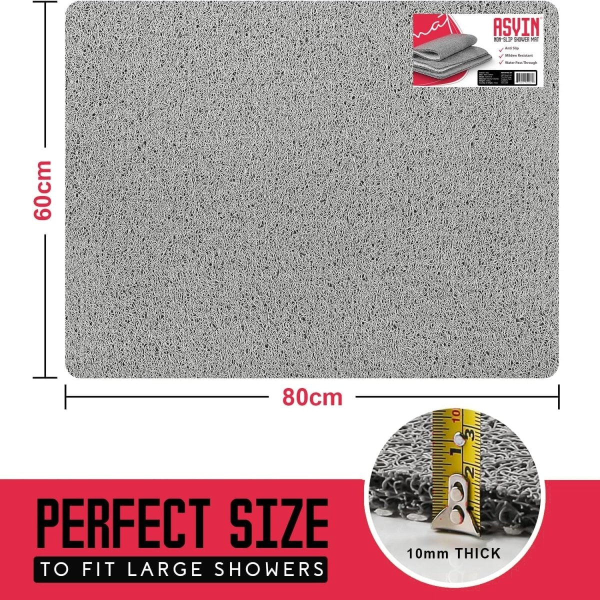 Large Anti - Slip Bath and Shower Mat for Wet Areas - Quick Drying - Slips Away - Bath mat - B0CG7DBV8C - 