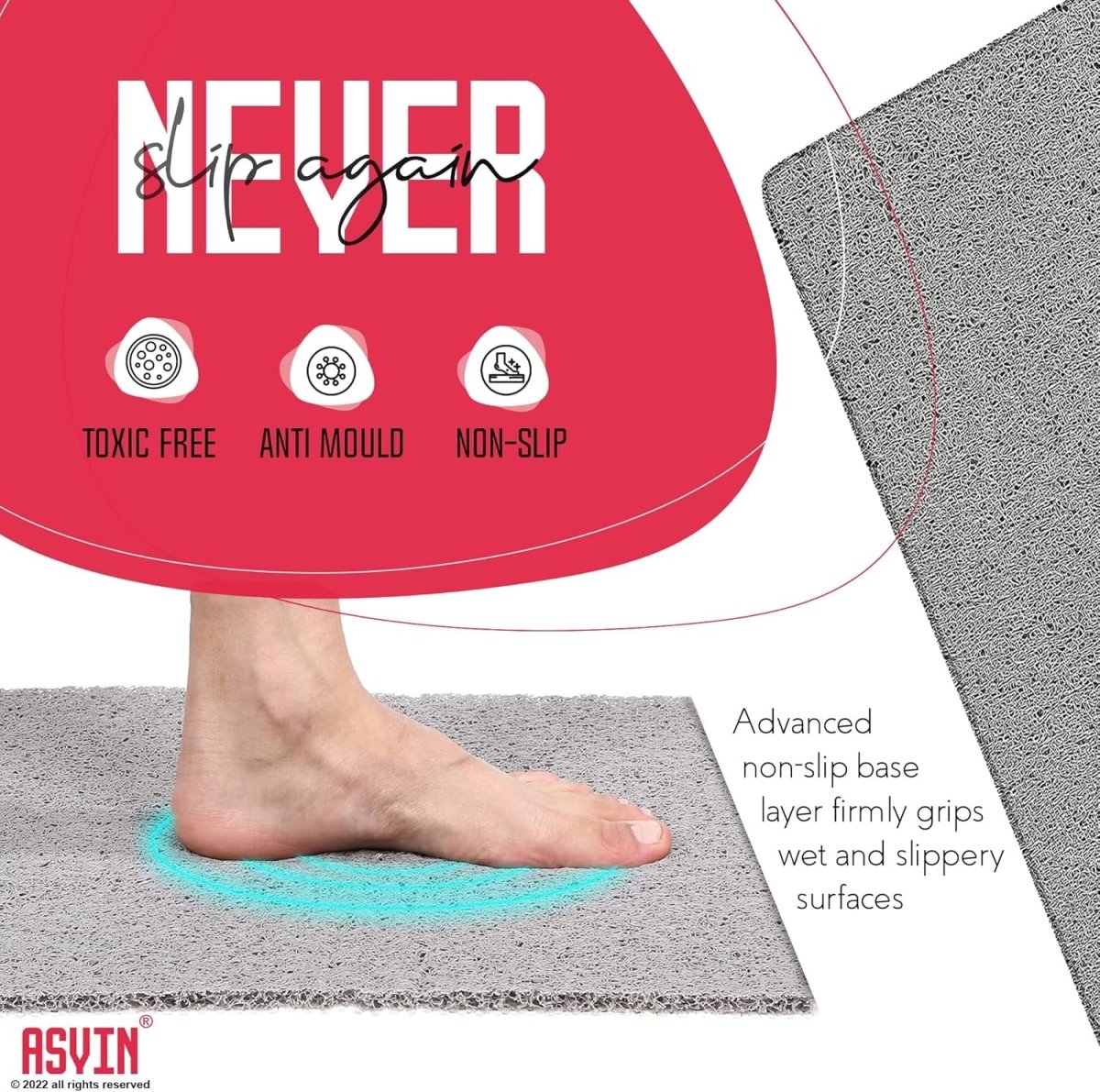 Large Anti - Slip Bath and Shower Mat for Wet Areas - Quick Drying - Slips Away - Bath mat - B0CG7DBV8C - 