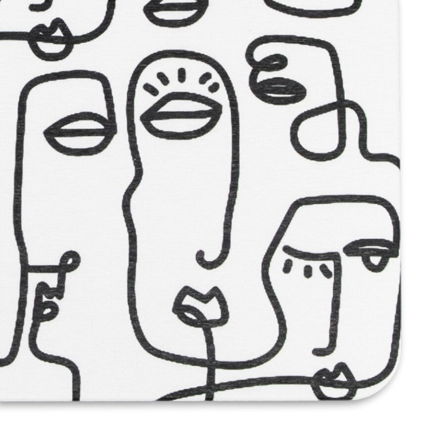 Line Faces Bathmat - Line Art Bath Mat - Line Face Shower Rug - Cool Shower Mat - Abstract Art Bathroom Mat - Stone Non Slip Bath Mat -39X60 - Slips Away - Bath mat - 1330563556 -