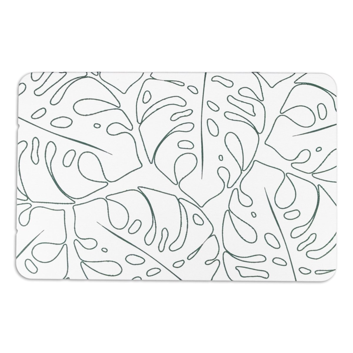 Monstera Leaves Bathmat - Tropical Leaf Bath - Leaves Print Bathroom Mat - Modern Bath Rug - White Stone Non Slip Bath Mat - 39 X 60Cm - Slips Away - Bath mat - 1330544298 -