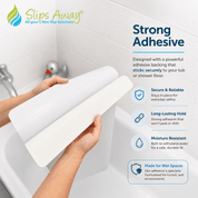 Non Slip Adhesive Bath Mat - Ultra Thin - Anti Skid Textured Vinyl 16”x34” - Slips Away - bath mat stickers - SA077. -