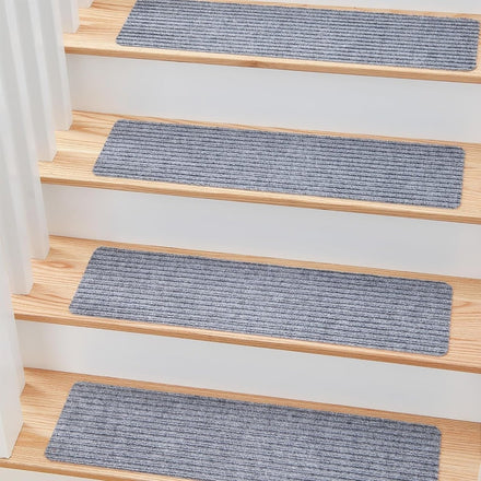 Non-Slip Carpet Stair Treads (15-Pack) - Safety Rug for Kids, Elders, and Pets with Reusable Adhesive 