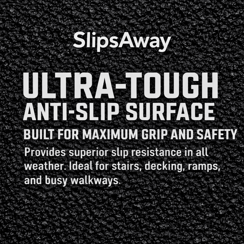 Non - Slip Decking Strips | Anti - Slip GRP Strips for Wood & Composite Decking - Slips Away - Decking strips - Black 500mmx50mm - 