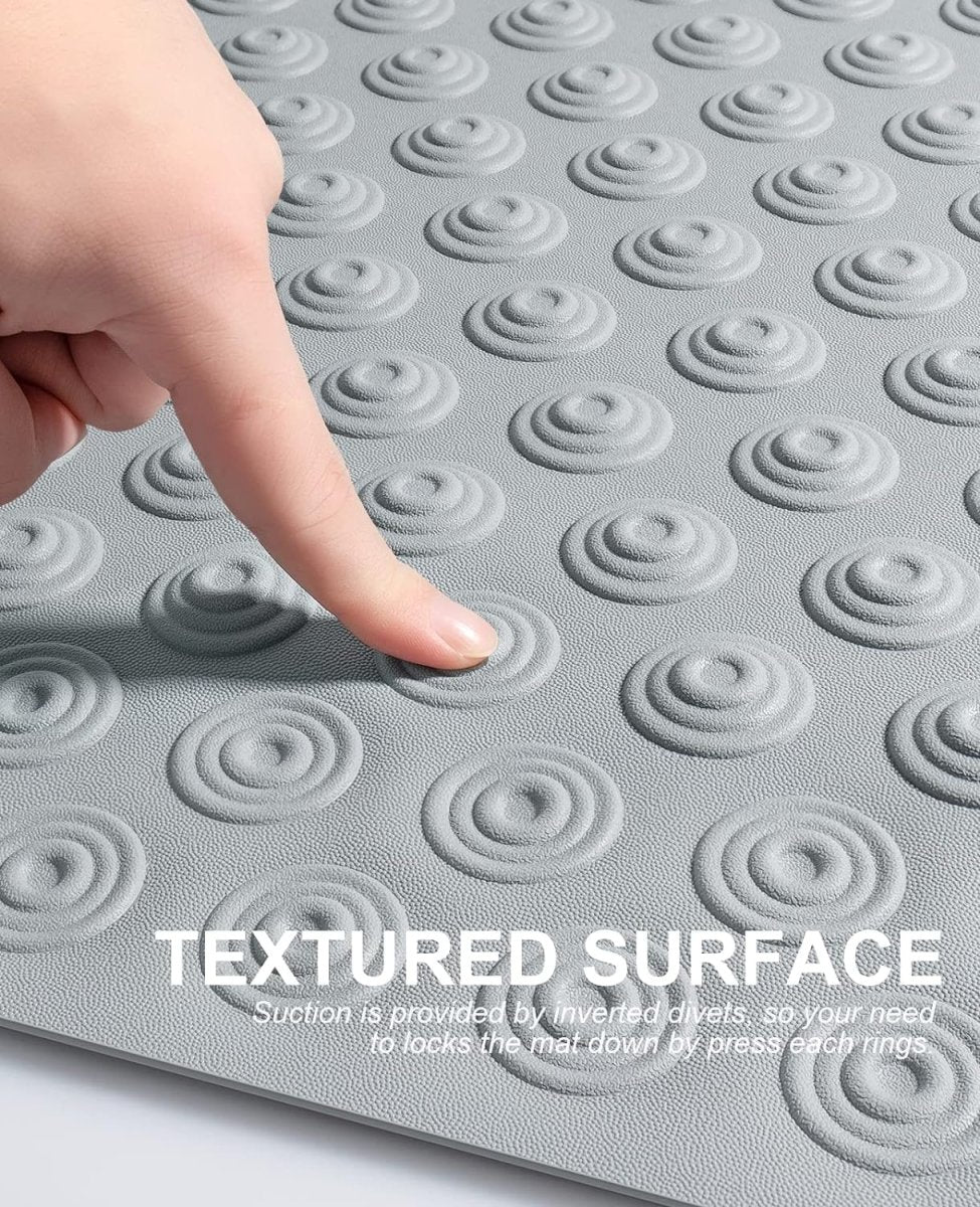 Non-Slip Extra Long Bath Mat - 40x100cm│Beneficial for Seniors and Children│No Suction Cups - Grey